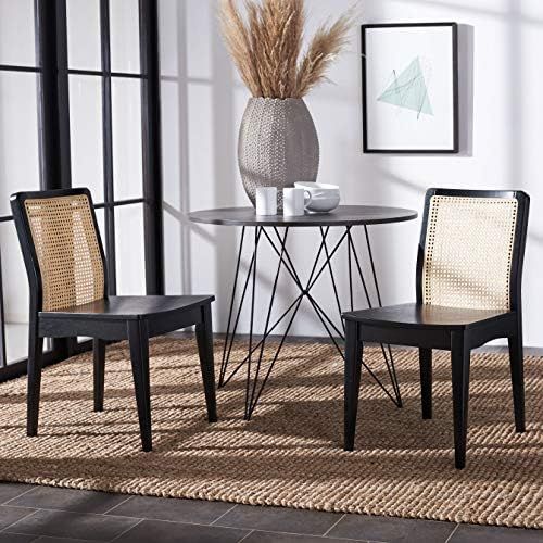Safavieh Home Collection Benicio Black/Natural Rattan Dining Chair (Set of 2) DCH1005C-SET2 | Amazon (US)