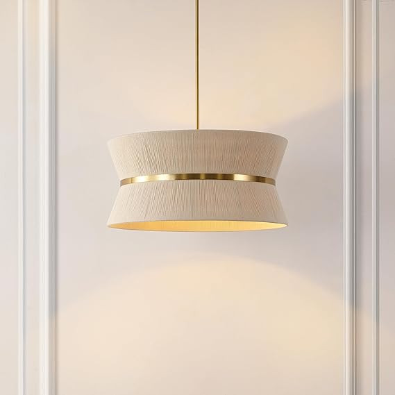 SAFAVIEH Lighting Collection – Alma Bleached Natural Rattan & Brass Gold 4-Light Adjustable Cha... | Amazon (US)