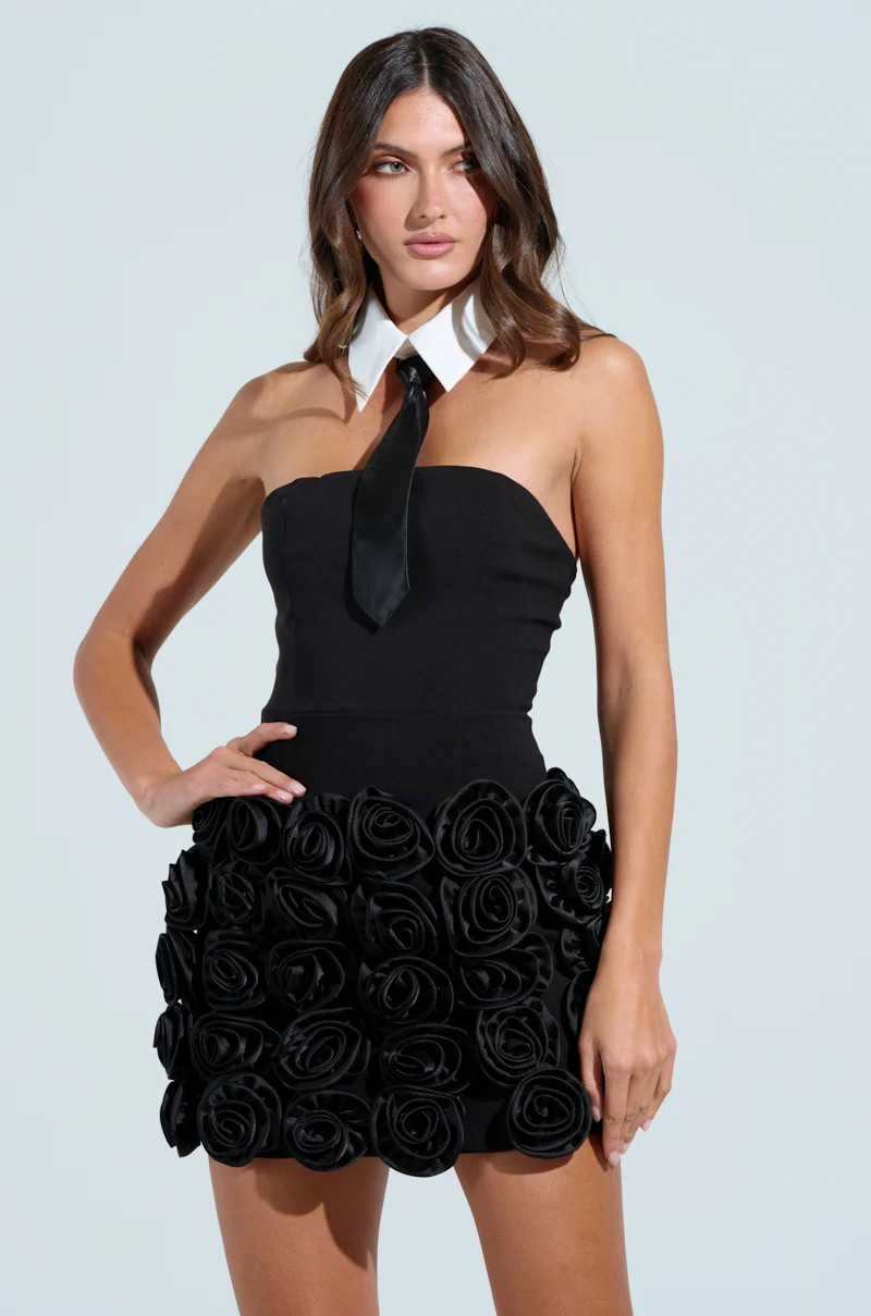MIND YOUR BUSINESS MINI DRESS WITH TIE | AKIRA