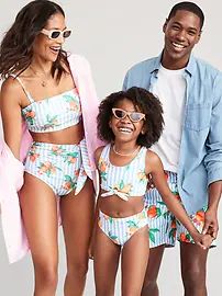 Matching Ruffle-Trim One-Piece Rashguard Swimsuit for Toddler Girls | Old Navy (US)