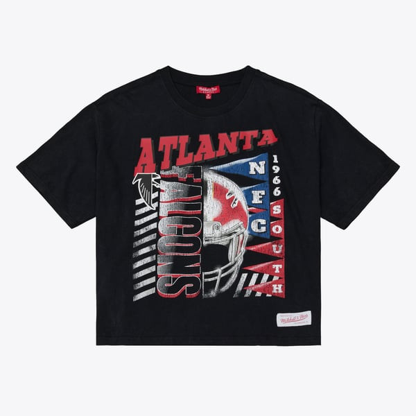 Atlanta Falcons Mitchell & Ness Women's Street Graphic Boxy Cropped T-Shirt - Black | Fanatics