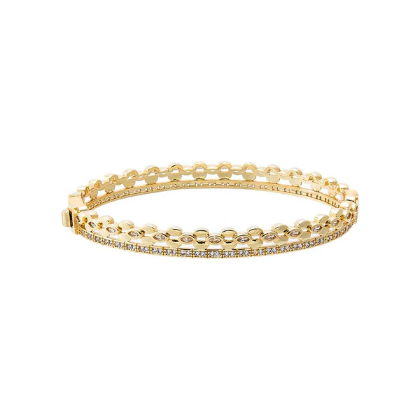 Pave X Chain Bangle Bracelet | Adina Eden