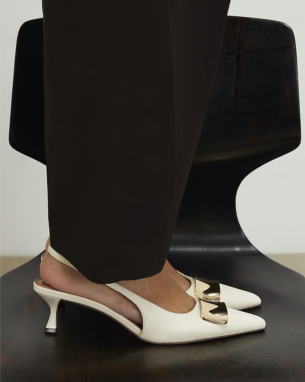 Cream Pointed Slingback Court Heels | River Island UK & IE