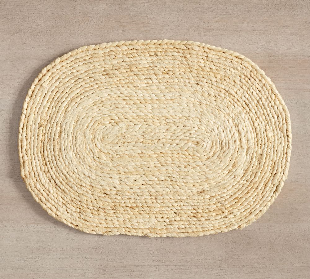 Mori Oval Coil Jute Placemat, Single - Ivory | Pottery Barn (US)