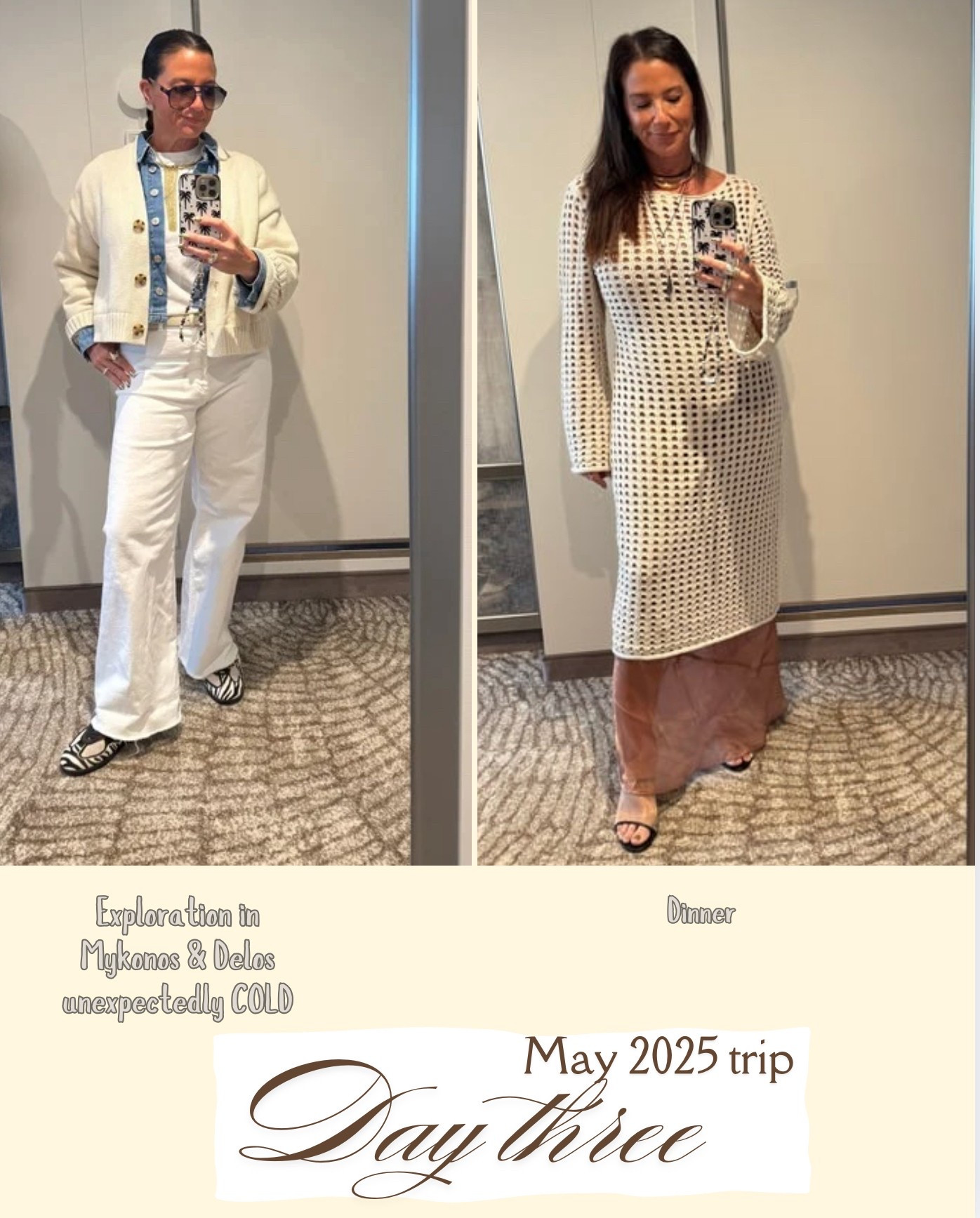 Keeping it light and effortless in creamy tones — perfect for daytime exploring and casual nights at sea.
Linked both soft, neutral looks on LTK for your next Euro getaway!
#CreamyTones #EffortlessStyle #CruiseNights #DayToNight #LTKTravel #NeutralOutfits #OOTD

#LTKSummerEdit #LTKTravel #LTKStyleTip
