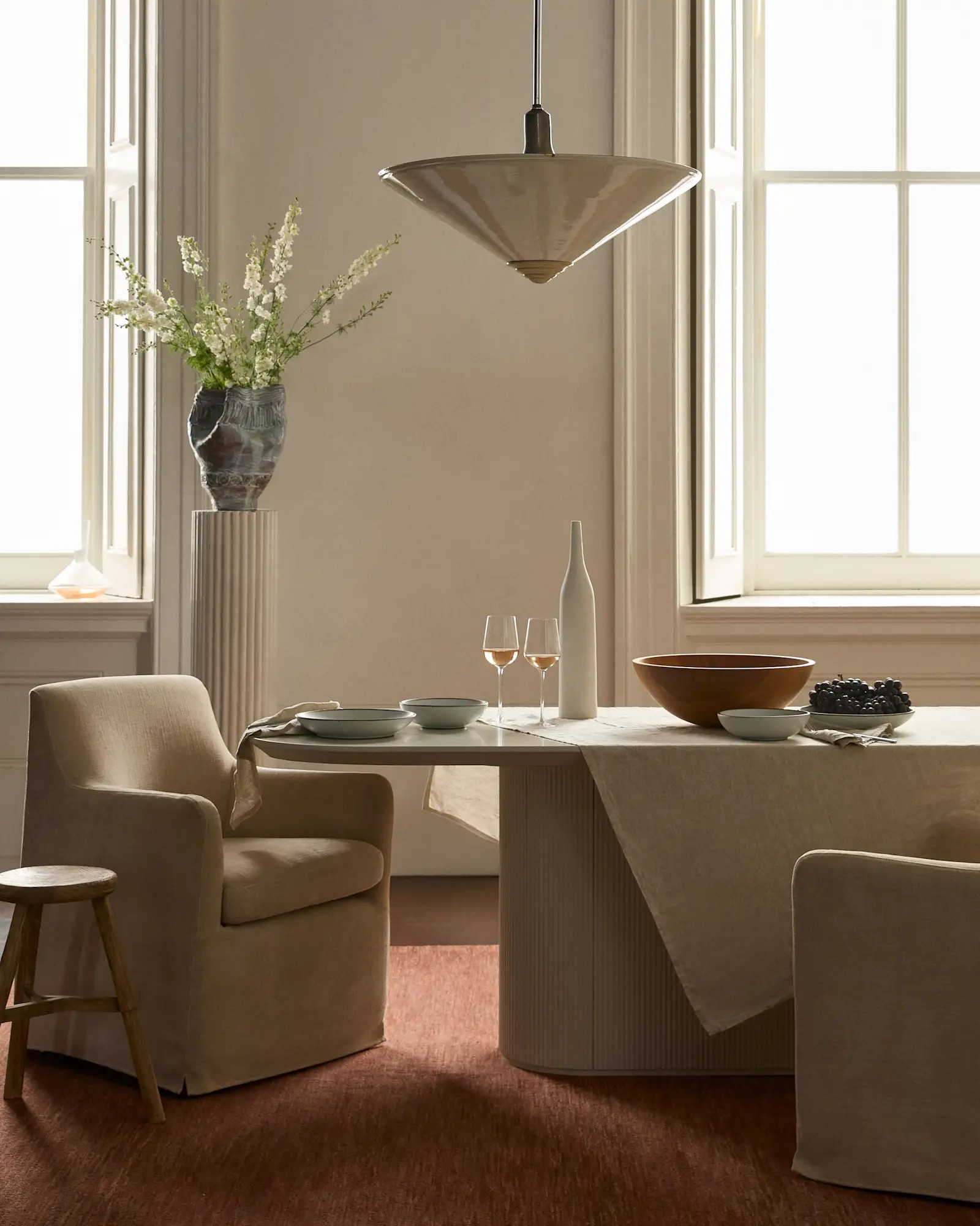 Performance Chenille Curved Back Dining Chair | Quince