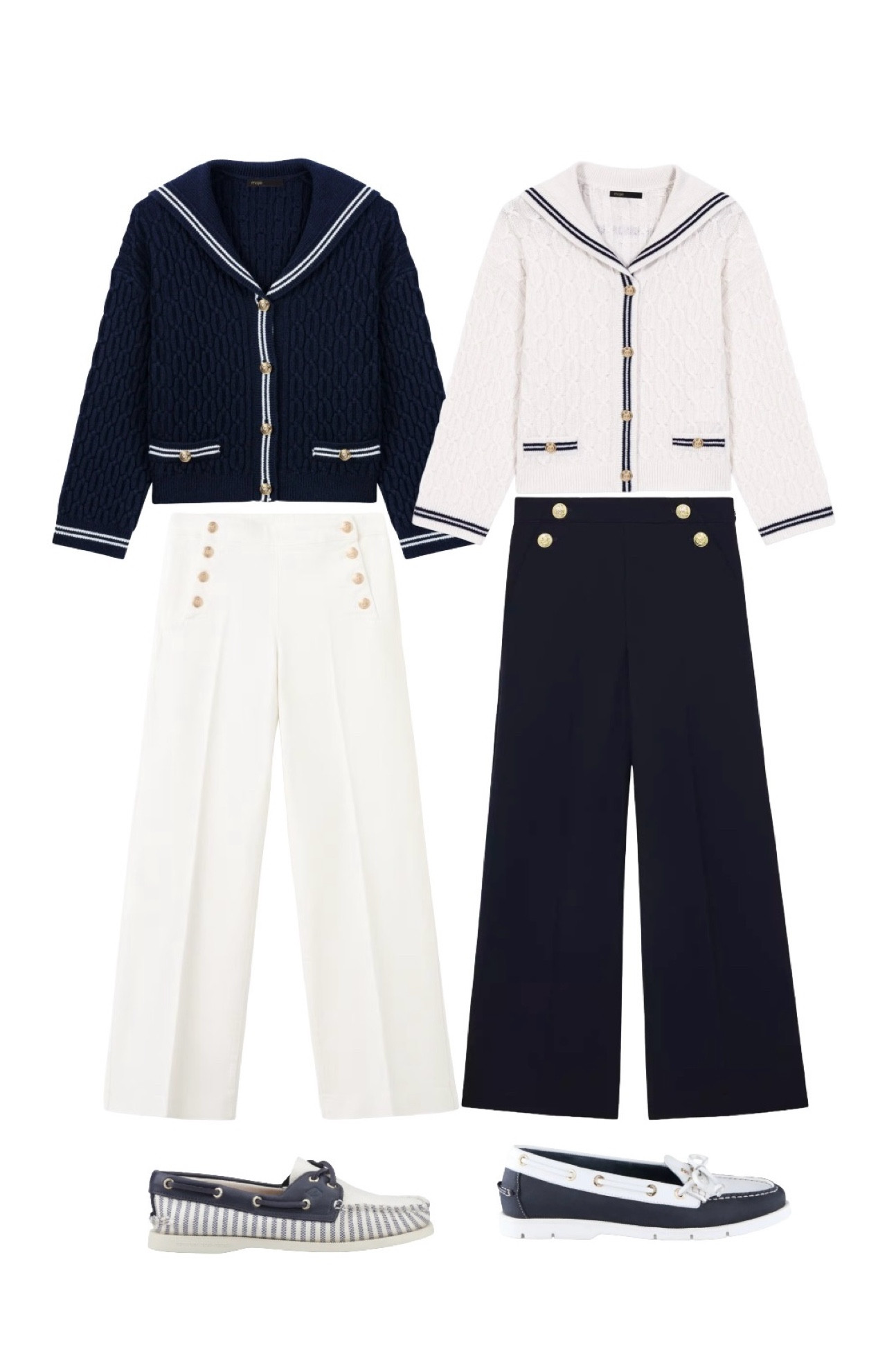 Sailor Girl Style ⚓️ See product list for more accessories and nautical style jewellery 

Navy & Ecru Cable Knit Cardigans - Maje

Ecru Sailor Jeans - Mango

Navy Sailor Trousers - Reiss

Stripe Boat Shoes - Sperry

Navy Boat Shoes - Holland Cooper

#LTKsummer #LTKeurope #LTKuk