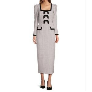 Antoino melani born on fifth catherine houndstooth velvet bow midi dress. | Poshmark