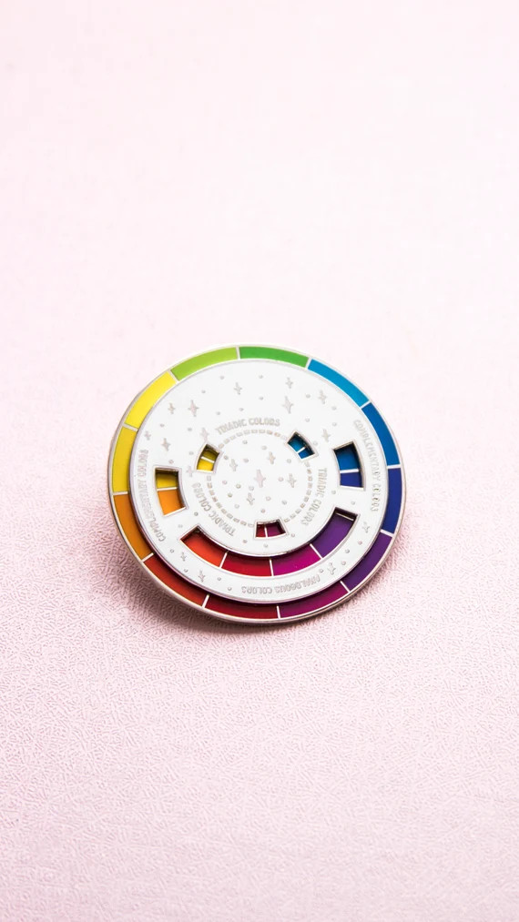 Color Wheel Enamel Pin (White) | Etsy (US)