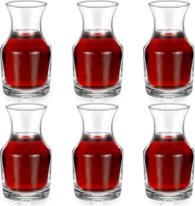 Mini Wine Carafe Single Serving
        6 Pack, Glass, Small, Carafe, Individual, Wine Refill, De... | Amazon (US)
