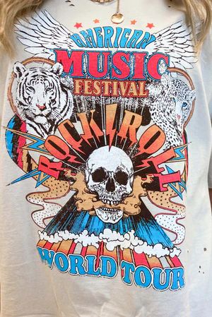 Music Festival Tee: Beige/Multi | Shophopes