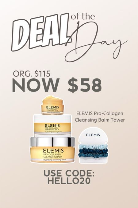 ELEMIS pro collagen cleansing balm (makeup melter) / this stuff is amazing!! Get all 3 sizes for $58 (org. $115)

Use code: HELLO20

#LTKStyleTip #LTKSaleAlert #LTKBeauty