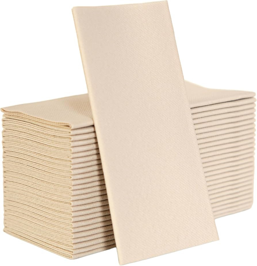 Beige Paper Napkins | Linen Feel Guest Disposable Cloth Like Dinner Napkins | Hand Towels | Soft,... | Amazon (US)
