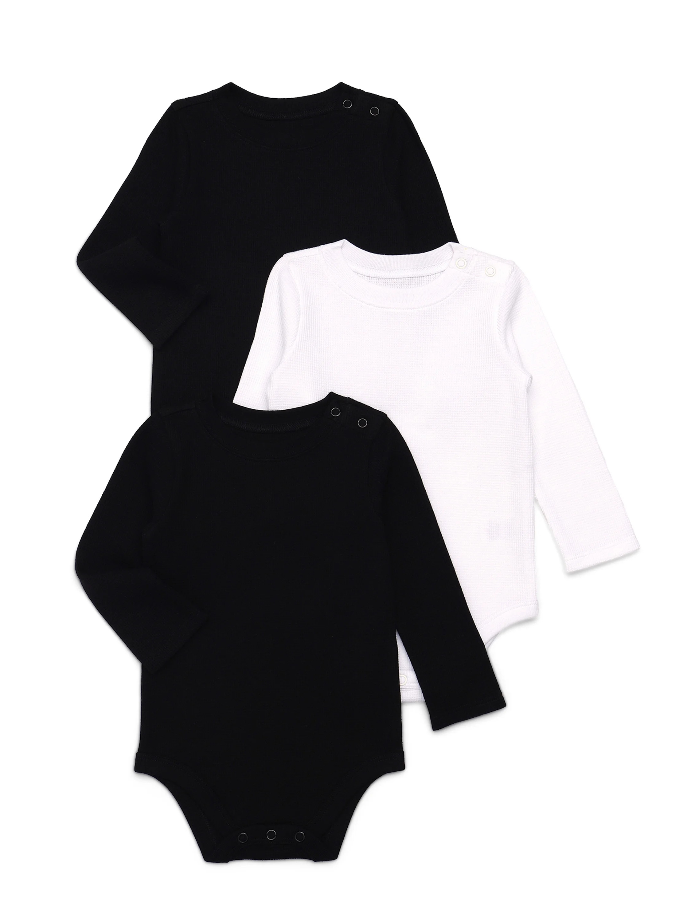 Garanimals Baby Boys Thermal Bodysuits with Long Sleeves, 3-Pack, Sizes 0-24 Months | Walmart (US)