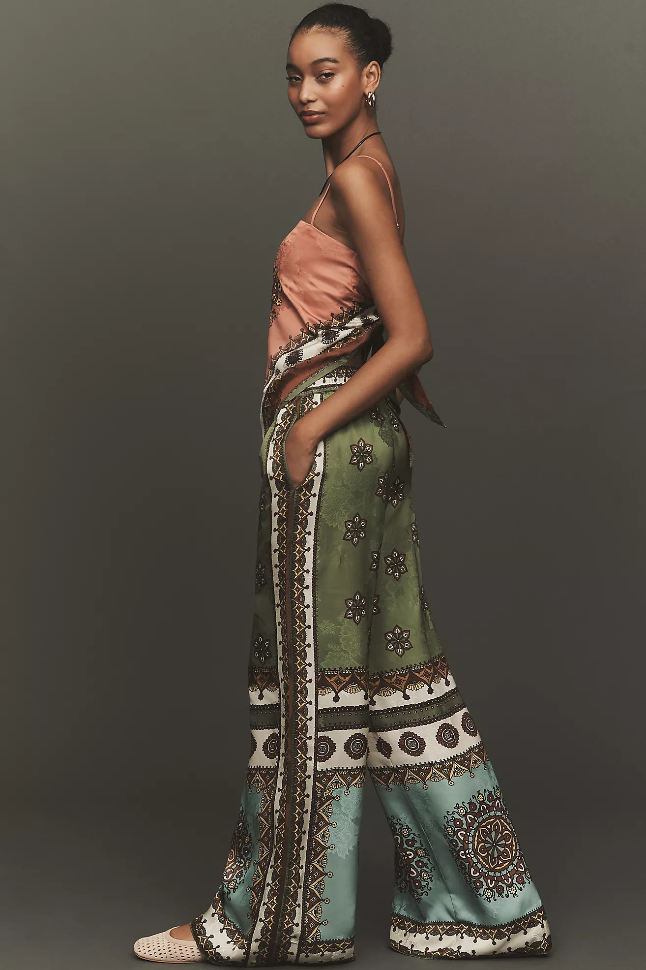 ALÉMAIS Contina Wide-Leg Jacquard Pants | Anthropologie (US)