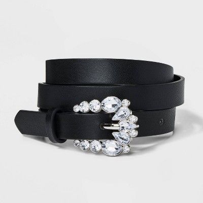 Women's Gemstone Skinny Belt - A New Day™ Black | Target