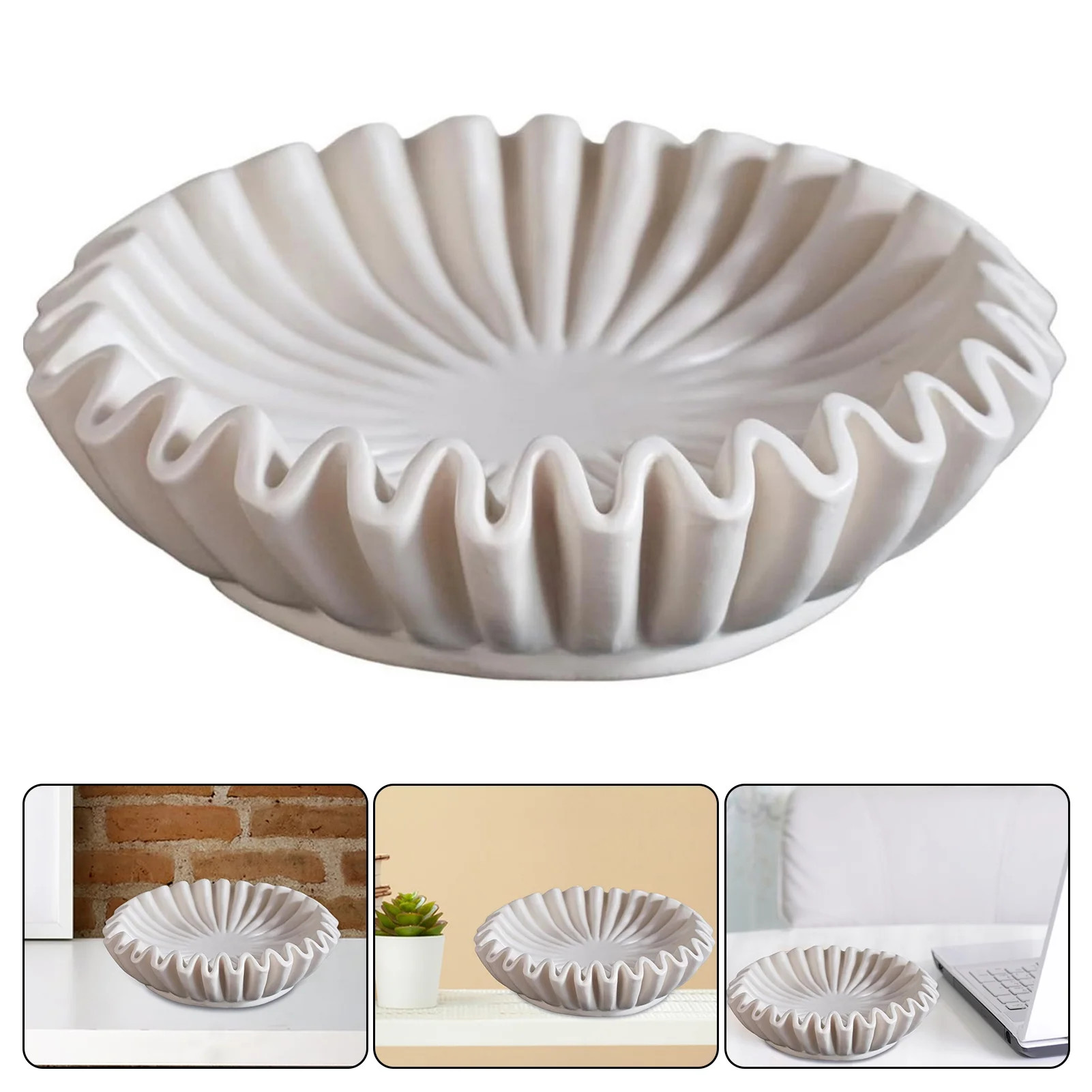 Riguas Ruffle Decorative Bowl Elegant Living Room Coffee Table Bookshelf Desk Desktop Decoration ... | Walmart (US)