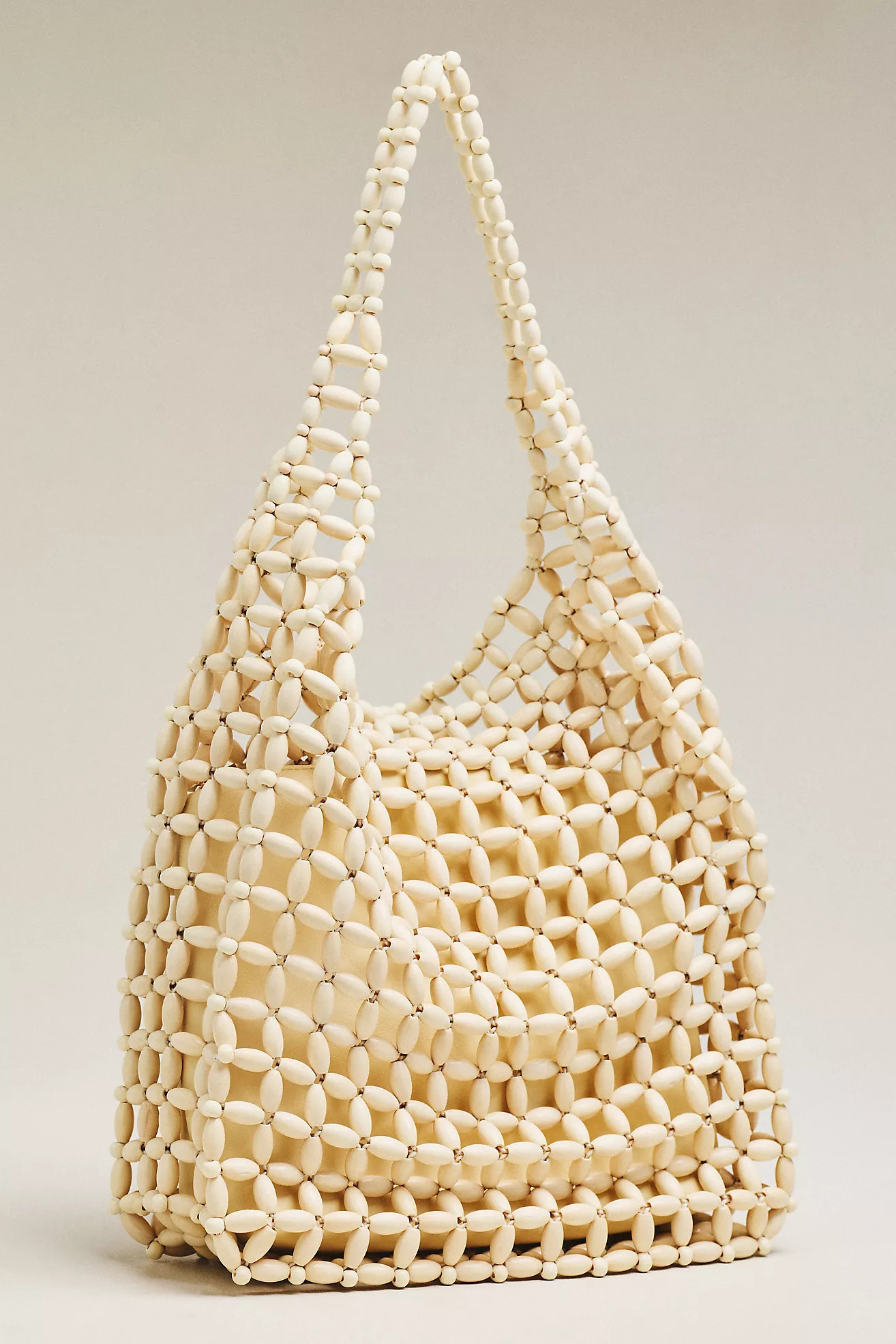 Wood Beaded Slouchy Shoulder Tote | Anthropologie (US)