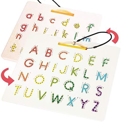 CozyBomB Double Sided Magnetic Letter Board - 2 in 1 Alphabet Magnets Tracing Board for Toddlers ... | Amazon (US)
