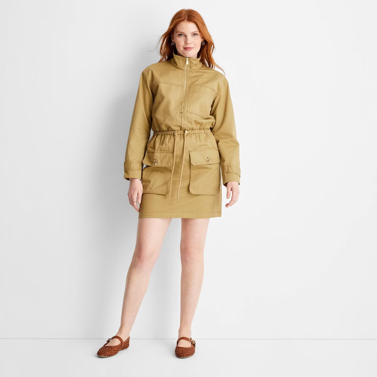 Women's Utility Mini Dress - Future Collective Khaki | Target