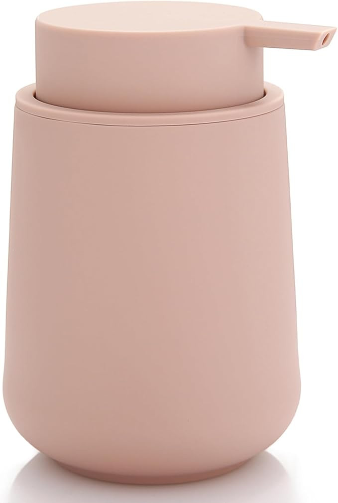 Matte Pink Liquid Hand Soap Dispenser Plastic 11 oz - Modern Minimalist Style for Bathroom & Kitc... | Amazon (US)