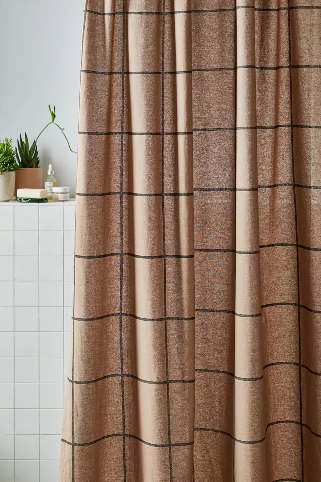 Distressed Check Shower Curtain | Urban Outfitters (US and RoW)