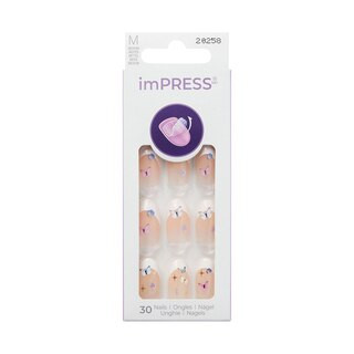 Impress Press-On Manicure, Summer Camp (White French with Butterflies) | CVS Health