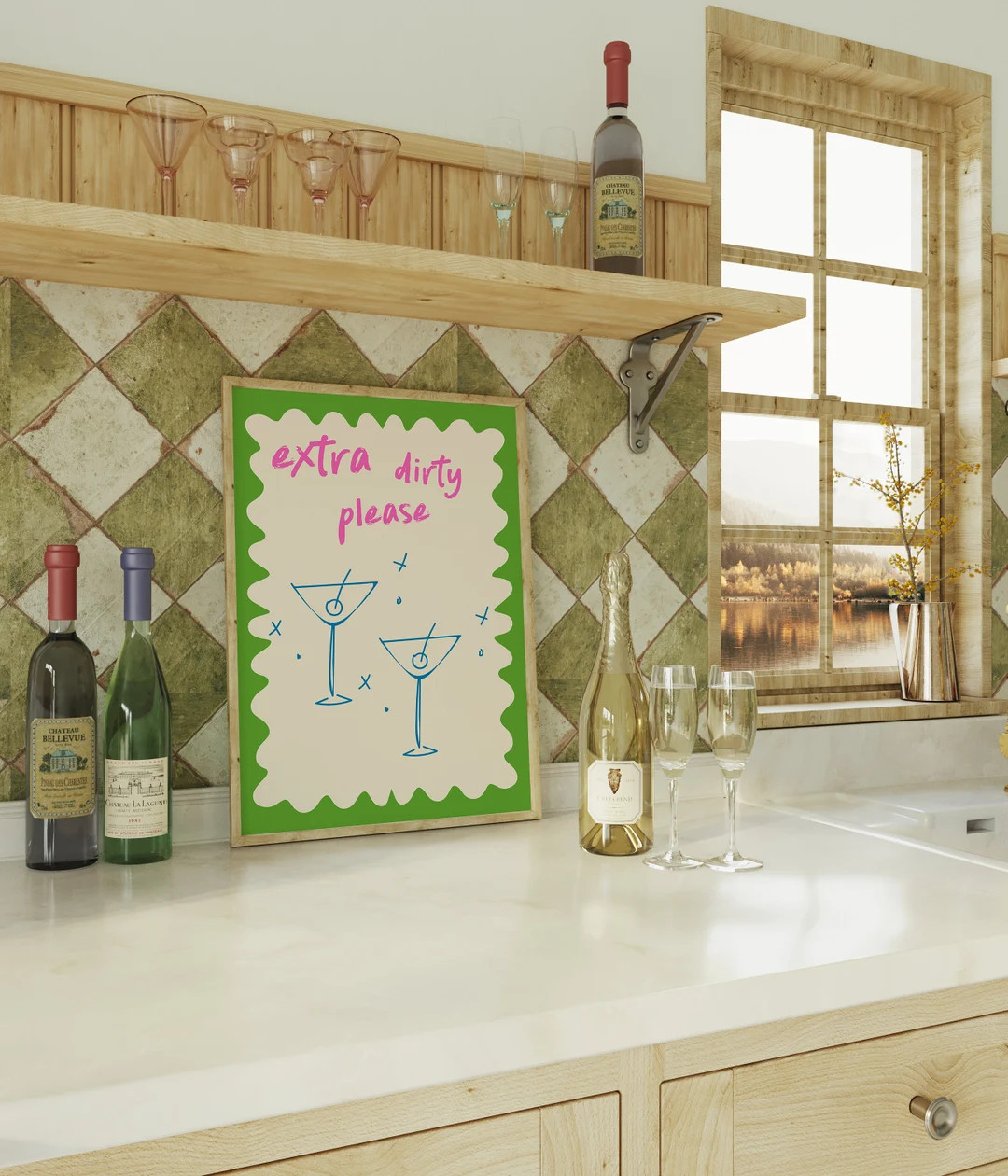Extra Dirty Please Martini Wall Art, Dirty Martini Poster, Martini Art Print, Bar Cart Wall Art, ... | Etsy (US)
