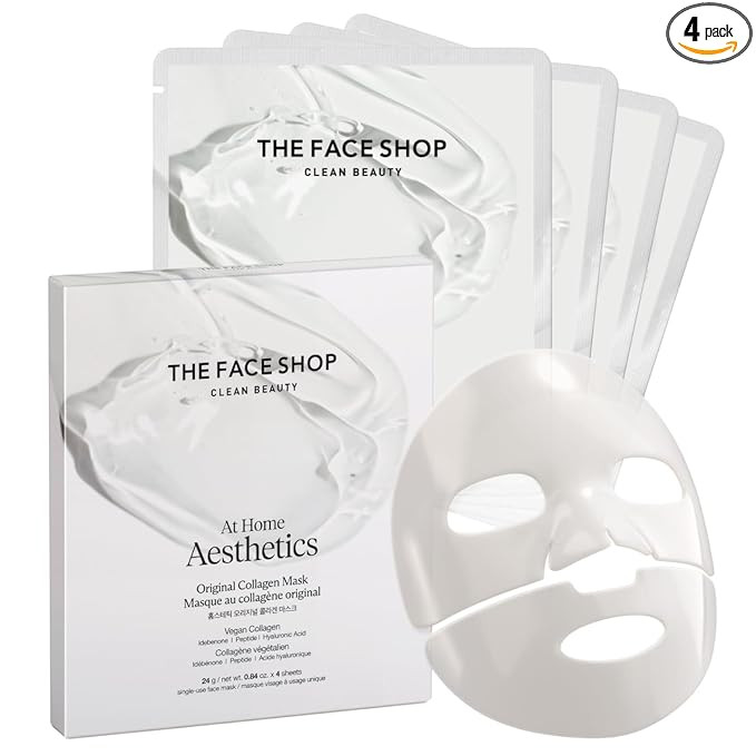 THE FACE SHOP Original Vegan Collagen Face Mask, Korean Glass Skin Essential, Peptide Hydrogel Ma... | Amazon (US)