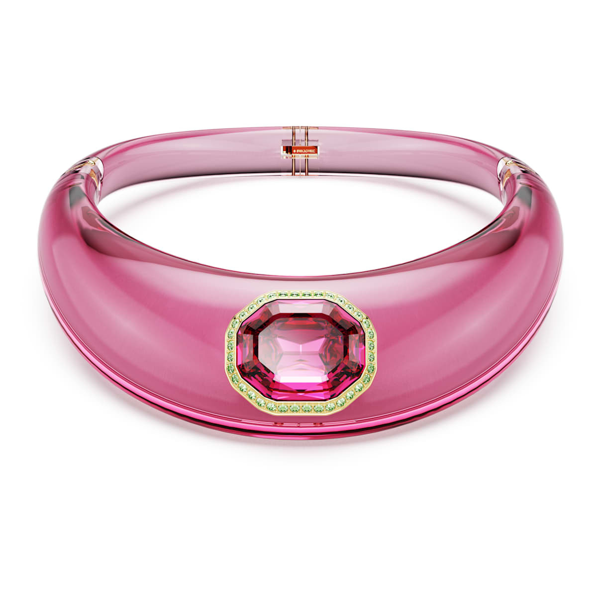 Dulcis choker, Octagon cut, Pavé, Pink, 18K gold finish | SWAROVSKI
