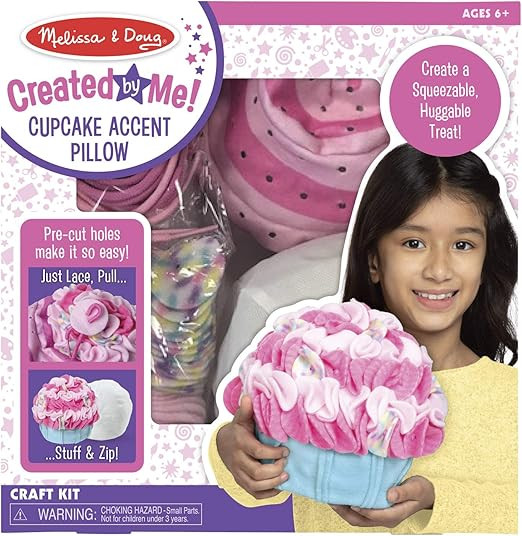 Melissa & Doug Created by Me Cupcake Accent Pillow Lacing Craft Kit (125 Fleece Buttons, 20 Lacin... | Amazon (US)