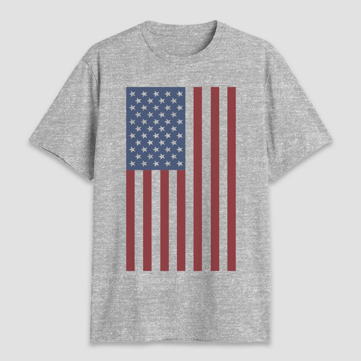 Men's USA Vertical Flag Short Sleeve Graphic T-Shirt - Heathered Gray | Target