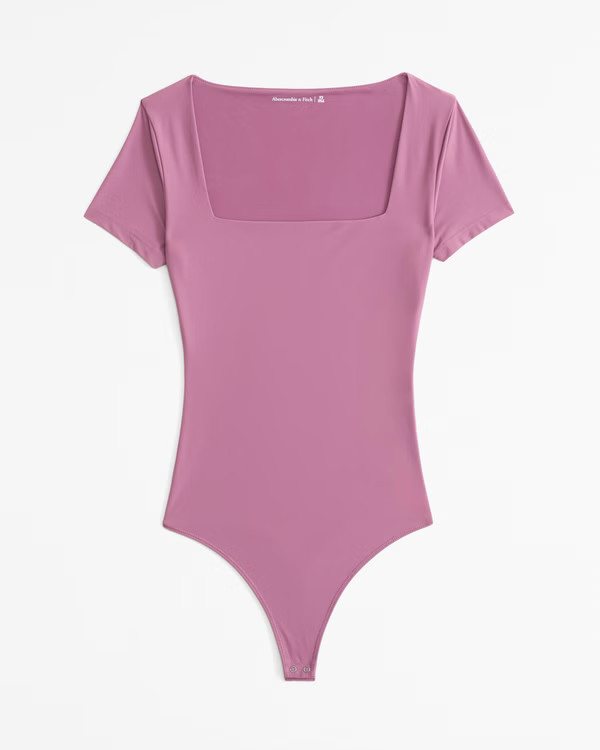 Women's Soft Matte Seamless Short-Sleeve Squareneck Bodysuit | Women's Tops | Abercrombie.com | Abercrombie & Fitch (US)