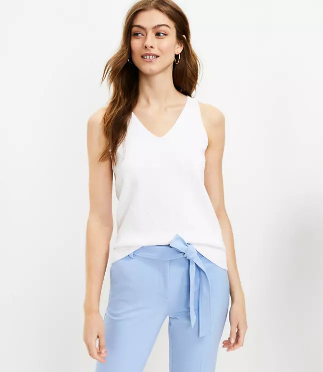 Chevron Double V Sweater Tank | LOFT