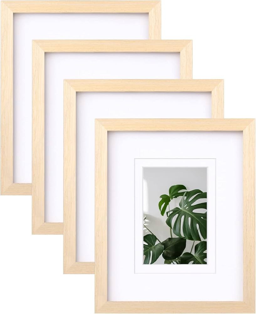 Egofine 8x10 Picture Frames Made of Solid Wood with Plexiglass, Display Pictures 4x6/5x7 with Mat... | Amazon (US)