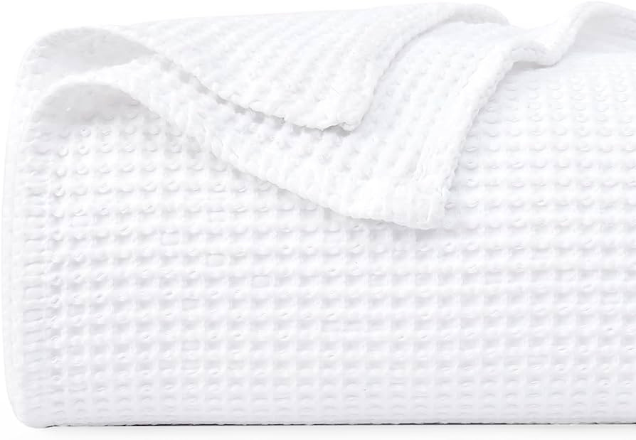 PHF 100% Cotton Waffle Weave Blanket King Size 104" x 90"-Lightweight Washed Soft Breathable Blan... | Amazon (US)