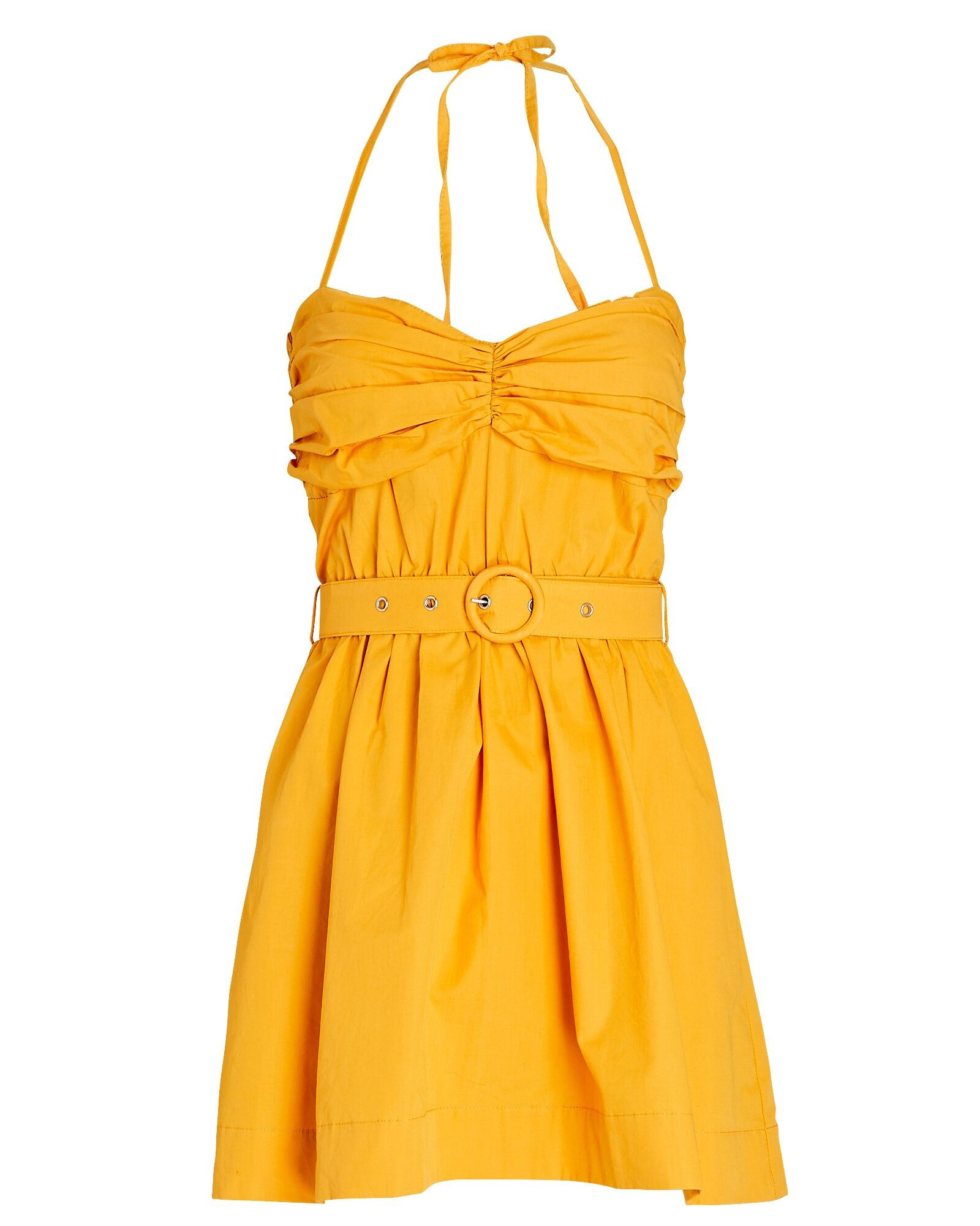 Belted Cotton Halter Mini Dress | INTERMIX