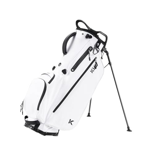 KVV Lightweight Golf Stand Bag with 7 Way Full-Length Dividers, 5 Zippered Pockets, Automatically Adjustable Dual Straps，Elegant Design(White) | Amazon (US)