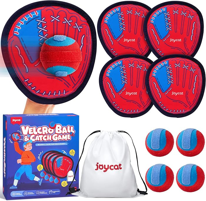 JoyCat Toss and Catch Ball Game for Kids – Outdoor Beach & Yard Game Set with 4 Paddles, Kids T... | Amazon (US)