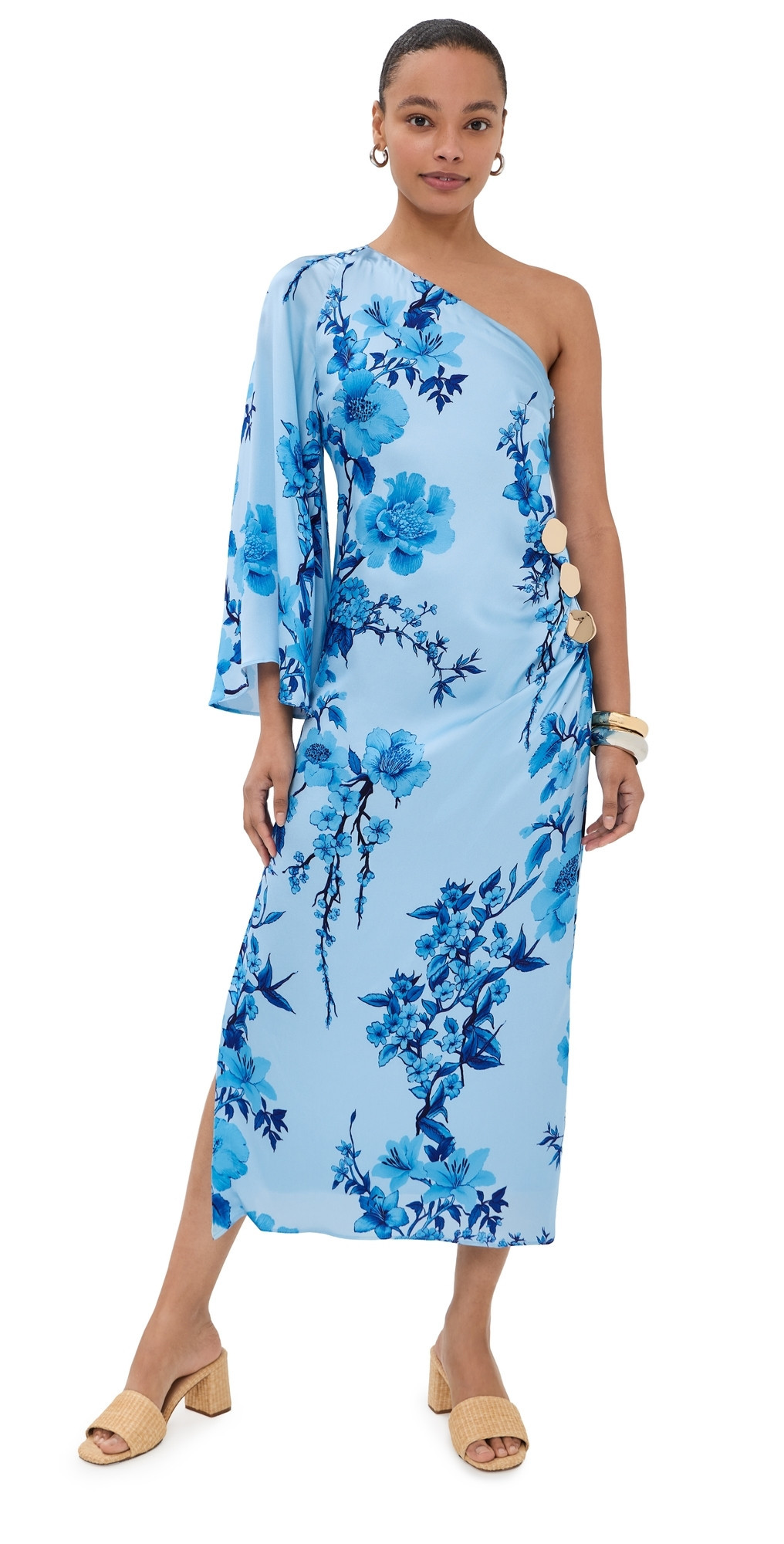 Borgo de Nor Atlantis Crepe Satin Dress Cherry Blossom Blue 16 | Shopbop