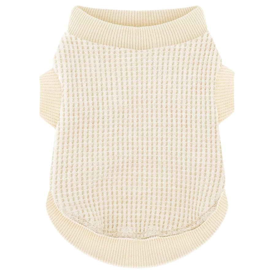 Cozy Lightweight Dog Sweaters Shirt for Small Puppies: Stretchable Beige Tank Top Attire, Perfect... | Amazon (US)