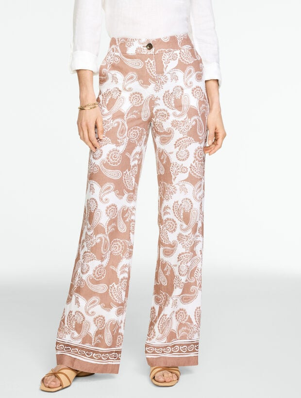 Linen Wide Leg Pants - Moroccan Paisley | Talbots