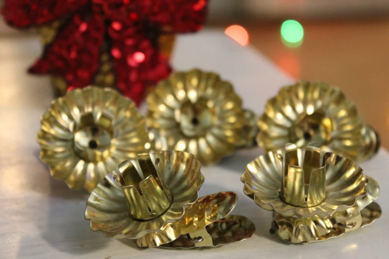Vintage Candleholder Clips for Christmas Tree Pine Cone Backs - Etsy | Etsy (US)