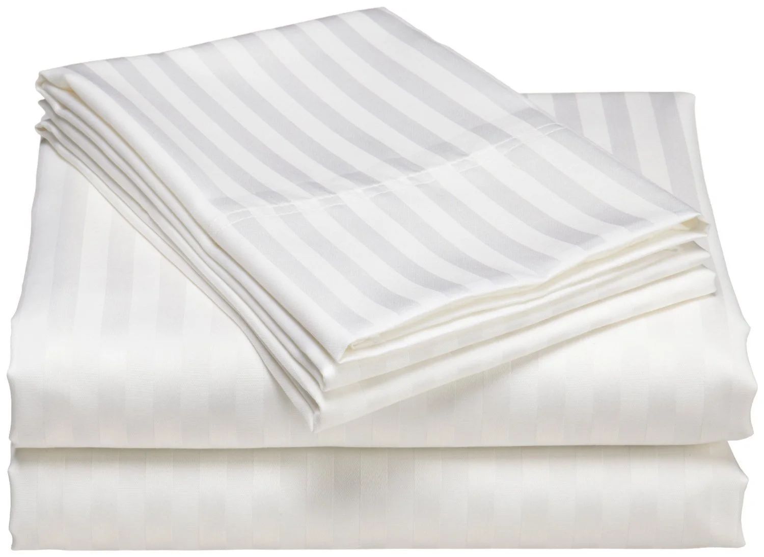 1200 Thread Count 100% Cotton Stripe Sheet Set deep pocket (Twin Extra Long, White) - Walmart.com | Walmart (US)