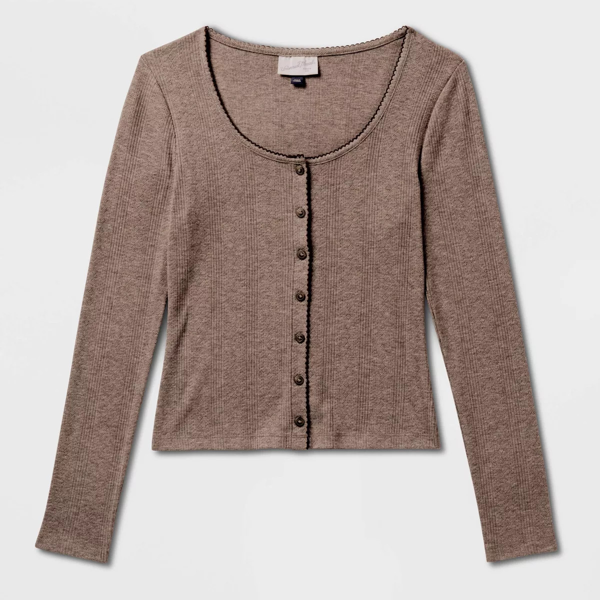 Women's Button-Down Knit Cardigan - Universal Thread™ Brown S | Target