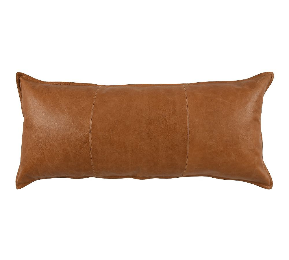 Gaona Leather Long Lumbar Throw Pillow | Pottery Barn (US)