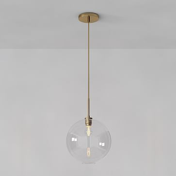Sculptural Glass Globe Pendant - Clear (14") | West Elm (US)