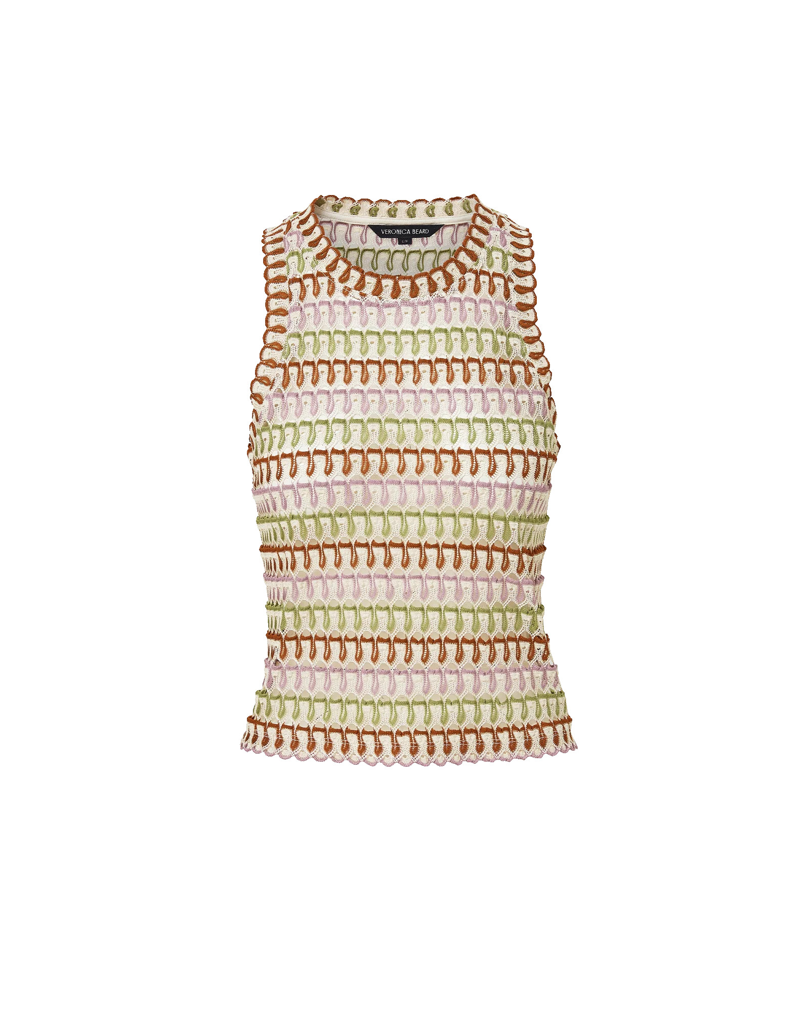 Rhett Crochet Tank Top in Deep Ochre/Dove White Multi | Veronica Beard | Veronica Beard