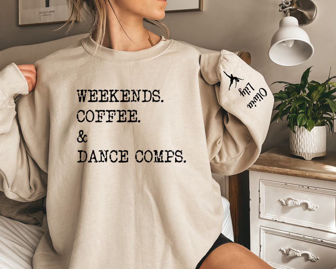 Custom Dance Mom Sweatshirt With Kids Names on Sleeve Gift From Kids for Competition Mom Personal... | Etsy (US)