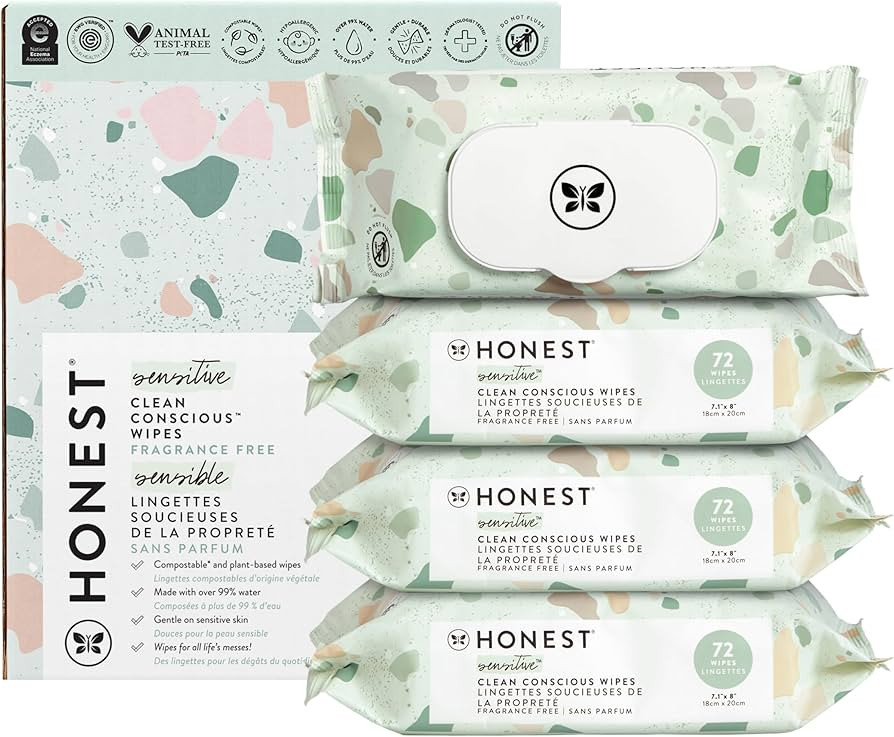 The Honest Company Clean Conscious Multi-Use Wipes | Hypoallergenic + Unscented for Sensitive Ski... | Amazon (US)